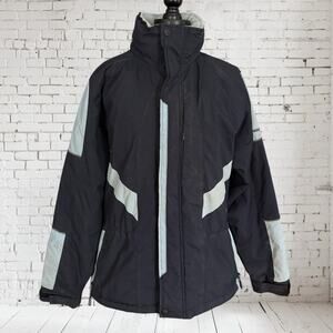 Mountain Horse Equestrian Jacket Parka Hood Sz L Womens Fjord Black Warm Padded